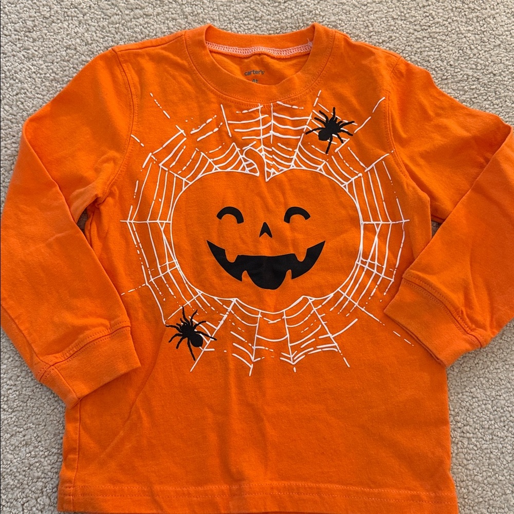Carter’s Jack-o-Lantern Spiders Halloween Shirt 4T